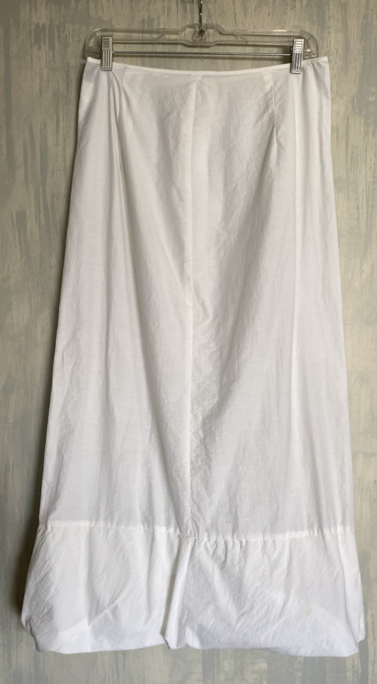 LILITH France Vintage Avantgarde Long Scupted Art Skirt Bubble Hem White L Retro
